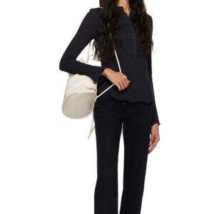 NOTHING WRITTEN Elegant off White Leather Bucket Bag